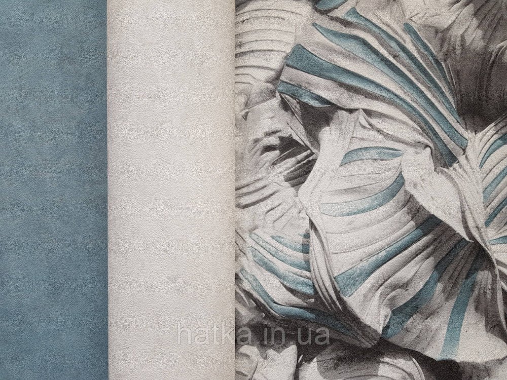 Шпалери вінілові на флізеліні гарячого тиснення DU&KA 1.06х10 вензель основа під штукатурку сірі коричневі Київ - фото 3