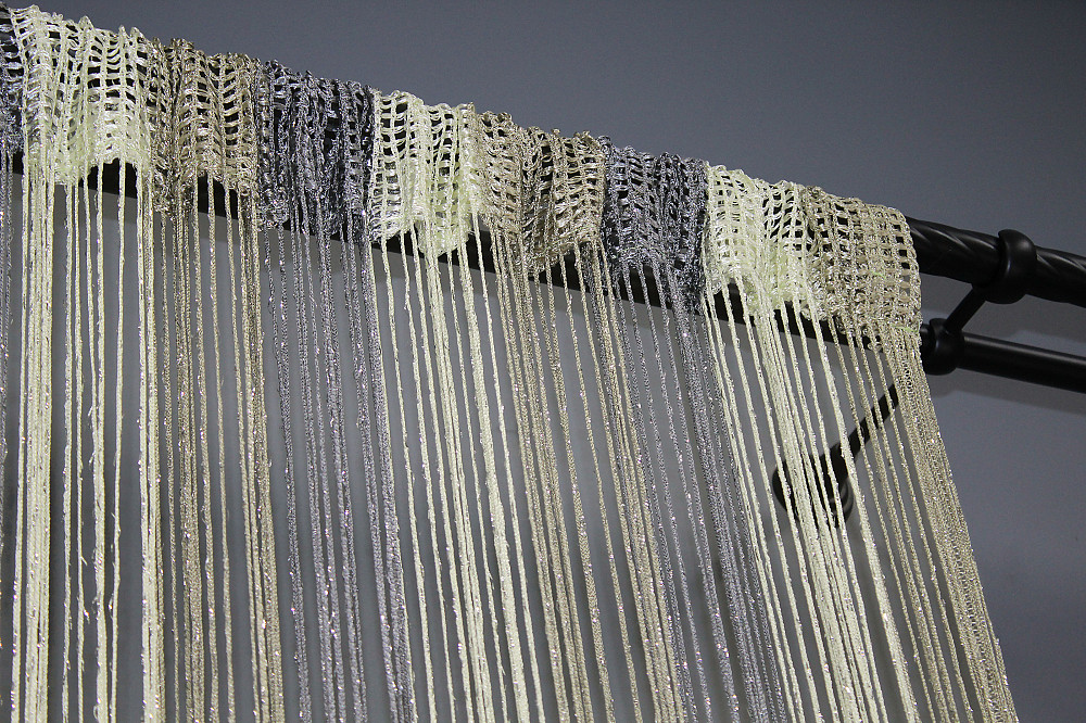 Штори-нитки "Кісея" з люрексом Сірий з молочно-бежевим 300х300см 1 шт (61-034) Київ - фото 8