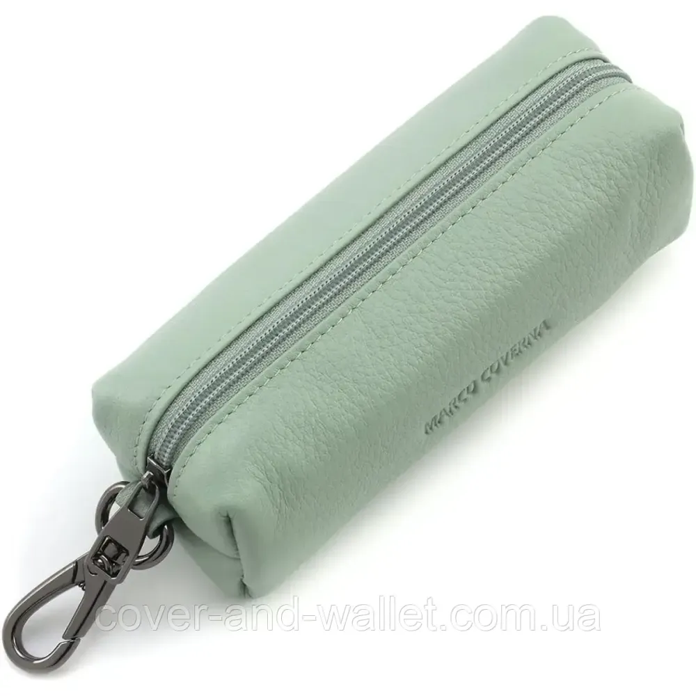 Елітна жіноча ключниця м'ятного кольору на блискавці Marco Coverna W005 Light Green Київ - фото 3