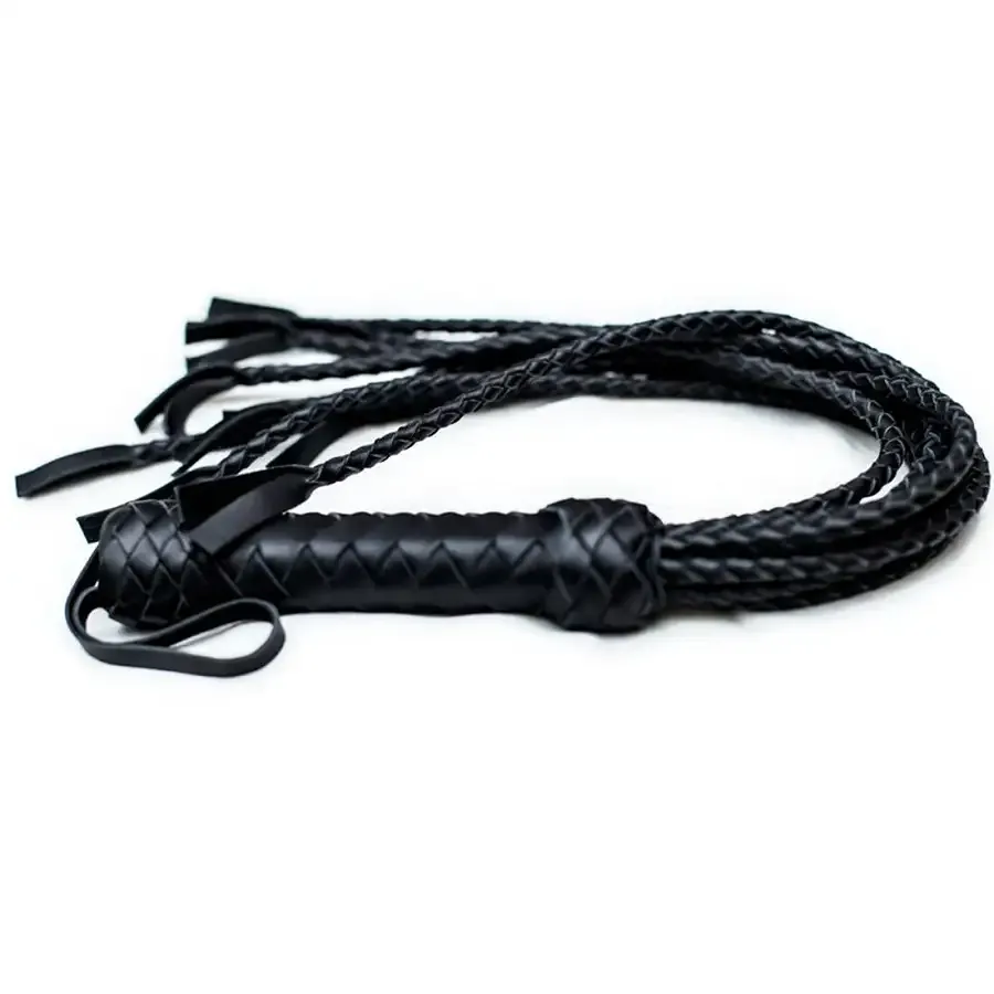 Флогер Кішка, 9 плетених хвостів по 50 см, колір чорний Львів - фото 5