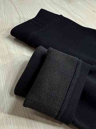 Лосины женские Kataya 6828 утепленные на флисе хлопковые 42-48 черные, черный, 42-48 Киев