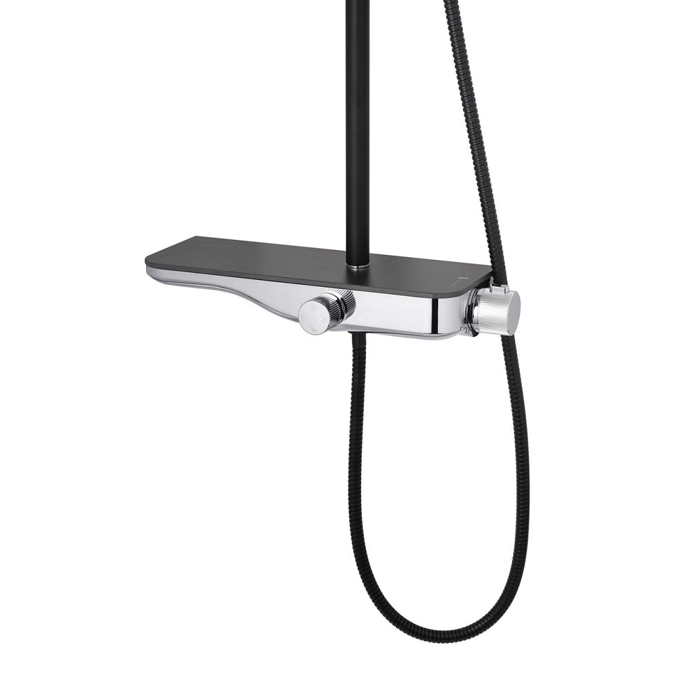 Душова система зовнішнього монтажу Kroner KRP Armada з виливом - SCH065 хром/чорна Київ - фото 3