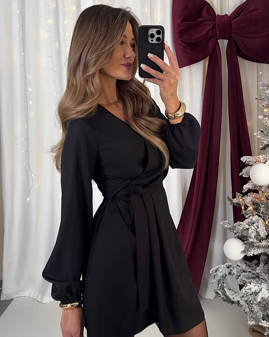 Жіноча стильна приваблива мініплаття для свят костюмка Чорний, 46/48 Одеса - фото 3