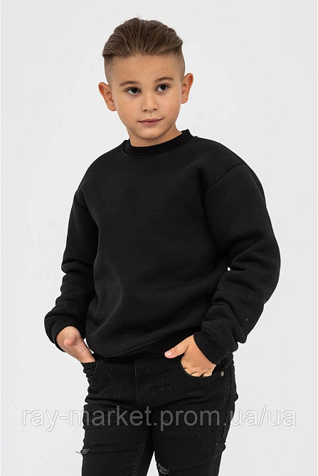 Світшот дитячий утеплений Ray Basic Kids для хлопчиків чорний (K0303M-Black) 122-128 Київ - фото 2