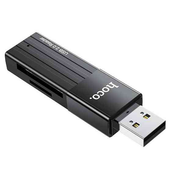 USB-хаб HOCO HB20 з картридером, чорний Київ