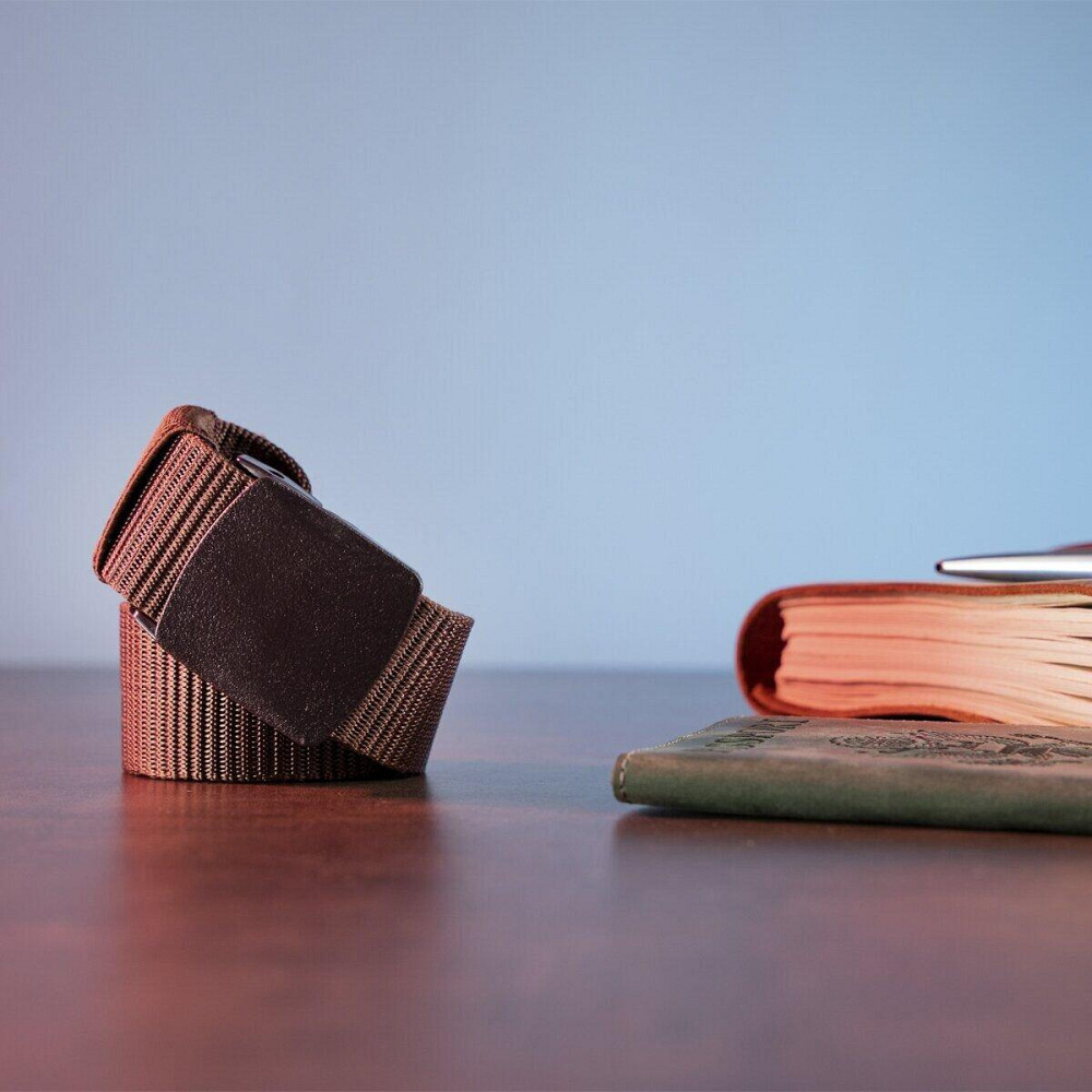 Тканинний чоловічий ремінь Vintage 20229 Коричневий Київ - фото 2