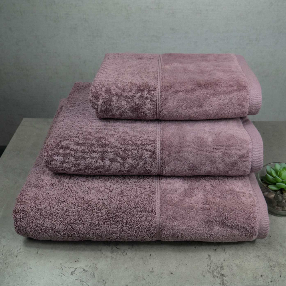 Набор велюр/махра полотенец 3шт GM Textile 40x70см, 50x90см, 70x140см Premium Milado 550г/м2 (Пепельный) Сумы - изображение 1