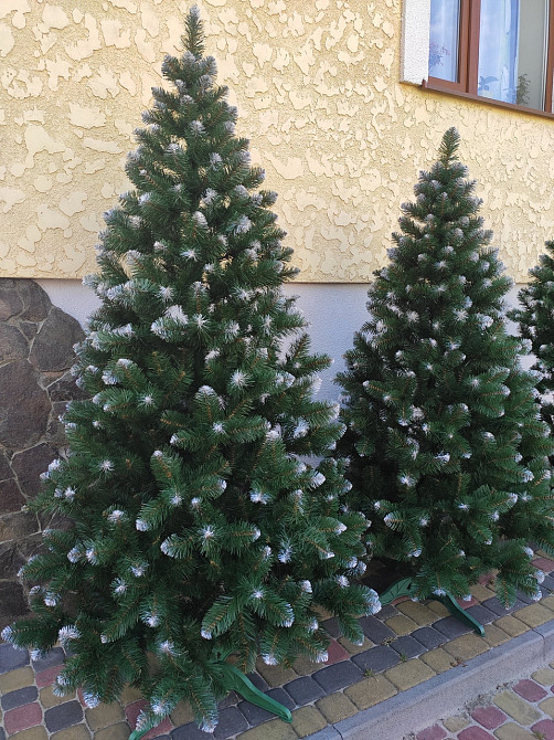 Искусственная елка Королева с белыми кончиками с мягкой иглой ПВХ 1.8 Одесса - изображение 1