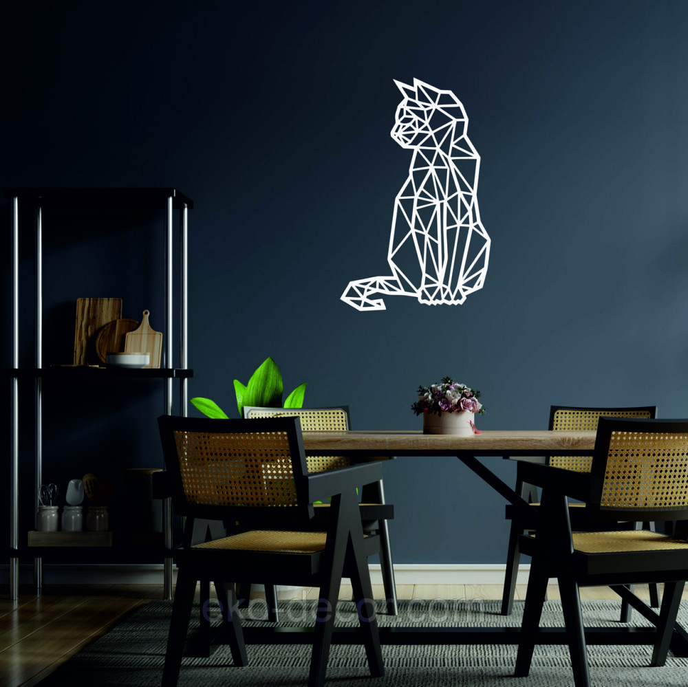 Декоративне настінне Панно «Кіт» Декор на стіну 110*70 см, Білий Київ - фото 6