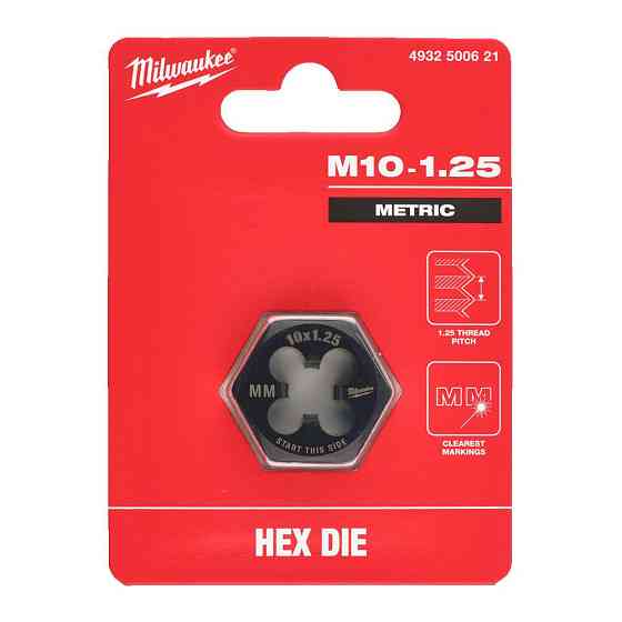 Плашка шестигранна MILWAUKEE, М10-1,25мм Одесса