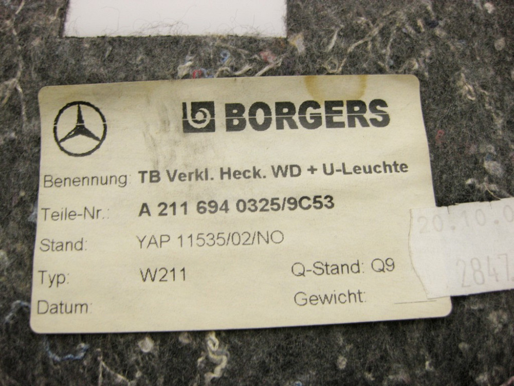 Mercedes-Benz  A2116940325 9C53 Обшивка кришки багажника антрацит E-Class W211 Одеса - фото 10
