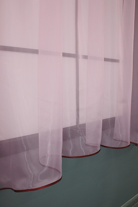 Гардина арка на кухню VR-Textil № 036к Розовый с бордовым 270х170 см (50-510) Киев - изображение 5