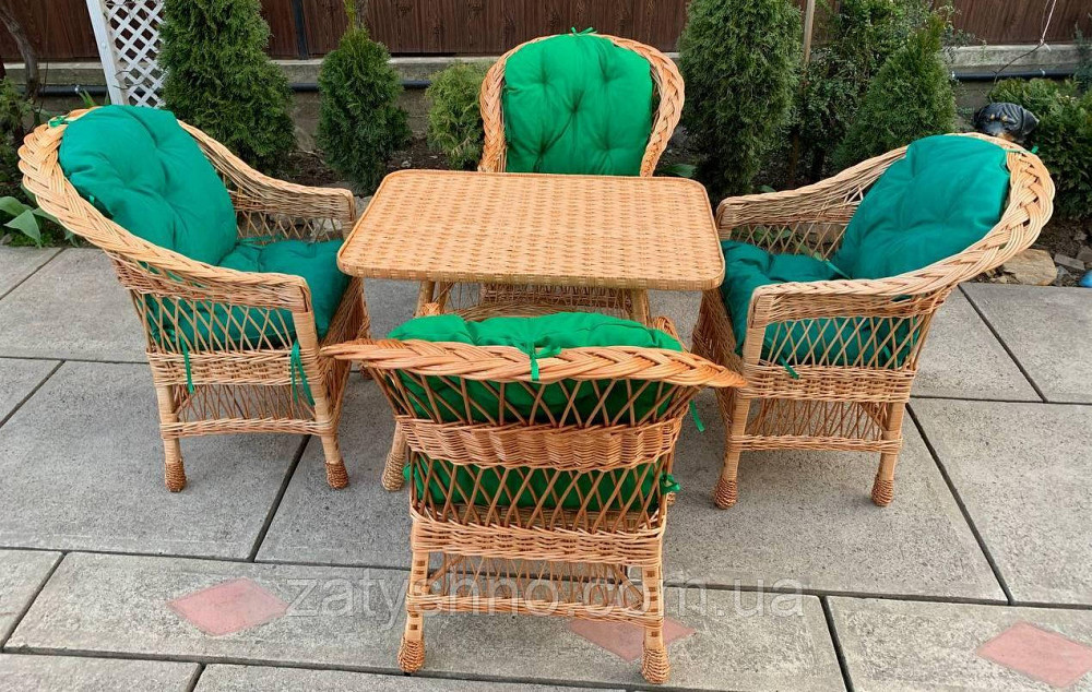 Міцні садові плетені меблі з накидками Київ - фото 3