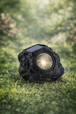 Садовий світильник на сонячній батареї Garden Light Stone: декоративний ліхтар-камінь для газону та доріжок Одеса