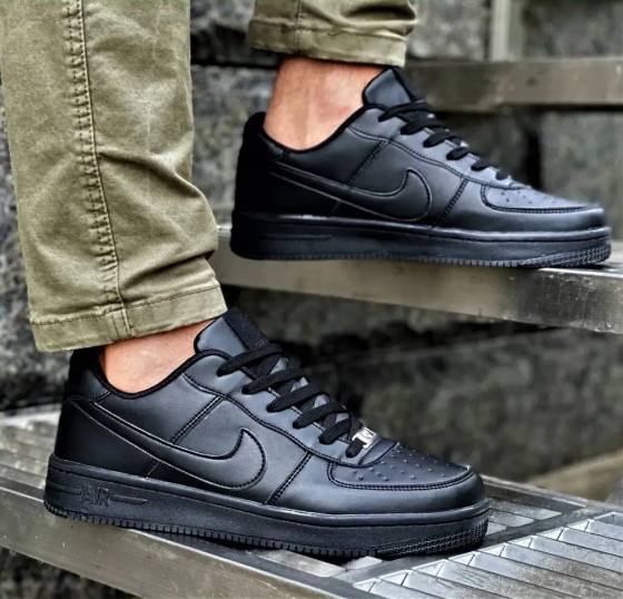 Кросівки Nike Чорні Чоловічі Шкіряні Найк Форси (розміри: 39,40,41,43,44) Дніпро