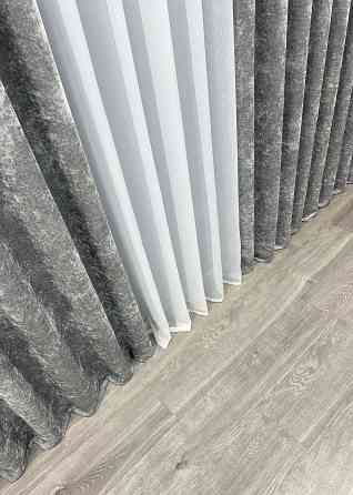 Шторна преміум тканина шеніл однотонний, колекція "VELMIRA Rich" колір сірий 1923ш Київ