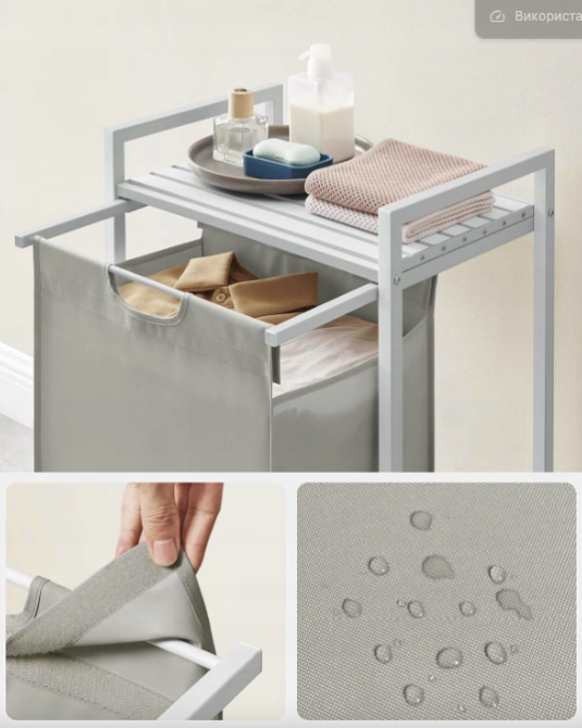 Корзина для белья Leobert Napoli 65 л стиль Loft прочная и вместительная для ванной комнаты Киев - изображение 6