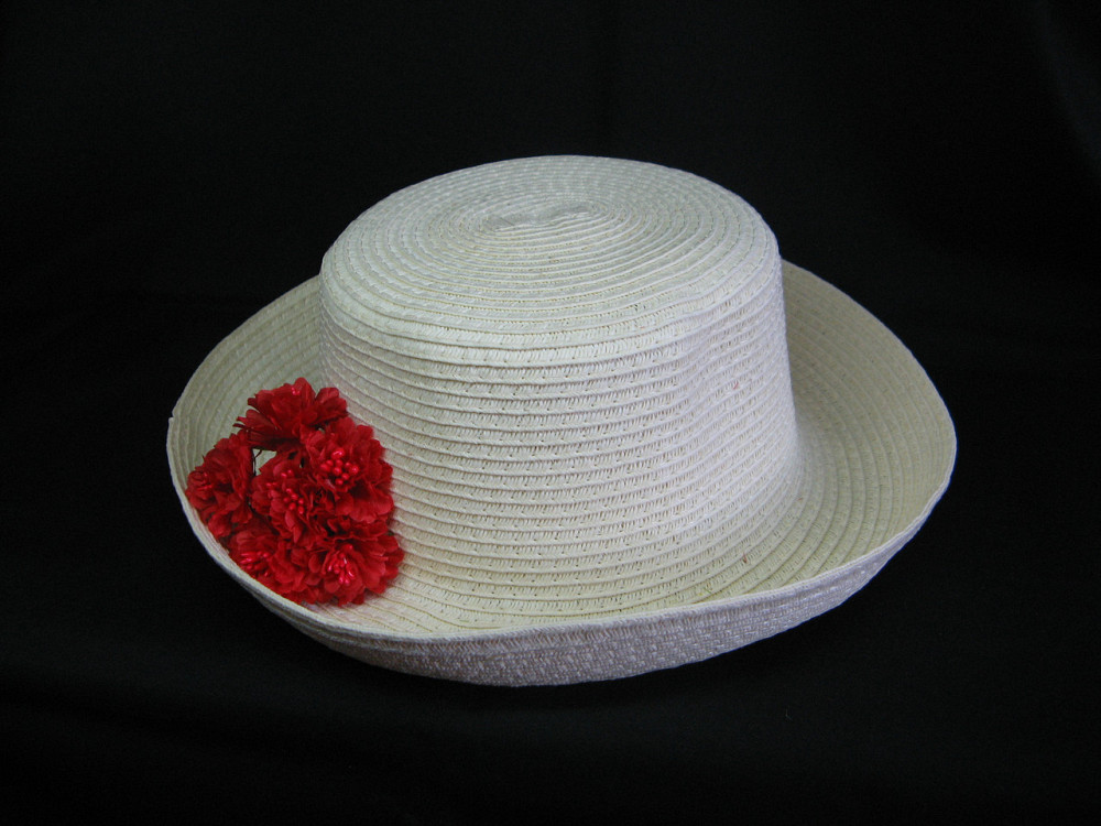 Капелюх жіночий із соломи Червоні квіти Київ - фото 1