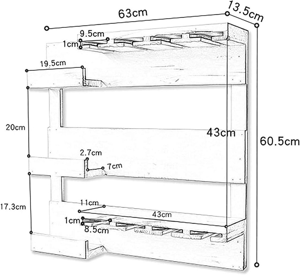 Настінна винна полиця "Яманасі" шеббі Миколаїв - фото 3