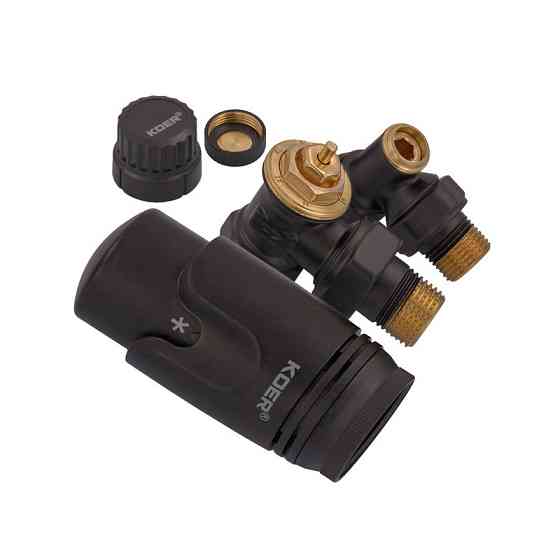 Комплект для підключення радіатора Koer SET-24.Black - 1/2'' кутовий з термоголовкою   ( KR5283 ) 29440 Харків
