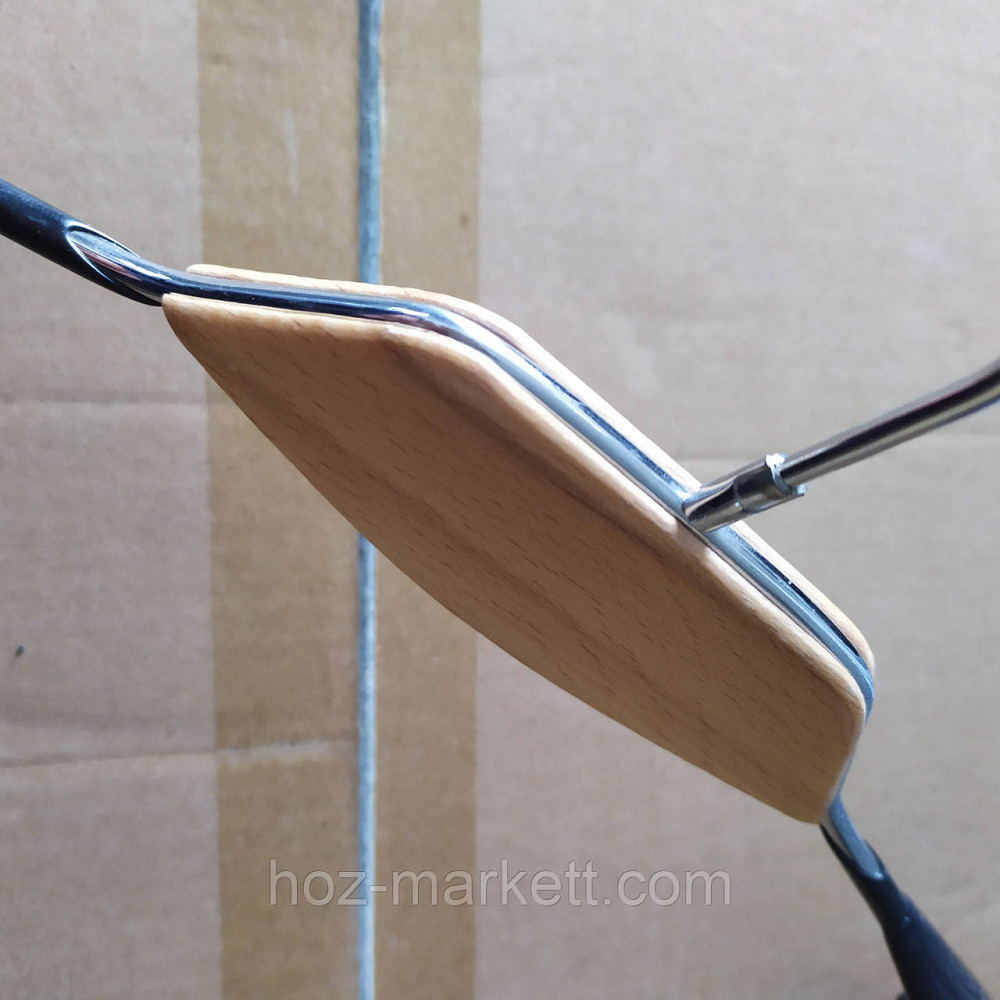 Вішалки плічка, тремпель металевий у чорному силіконі з хромованим гачком широкі з декором дерево. Харків - фото 8