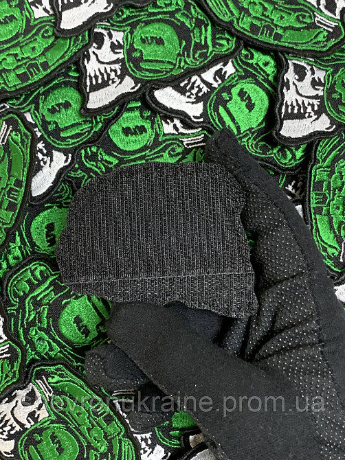 Шеврон Череп в каске (Форма контурная. На липучке) Размер 7x8см Киев - изображение 7