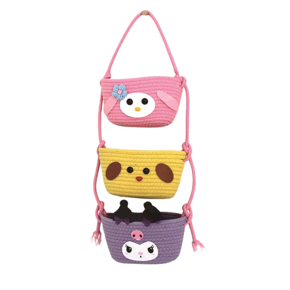 Навесной органайзер для детей | Плетеная корзина для хранения игрушек и аксессуаров, розовая Каменец-Подольский - изображение 2