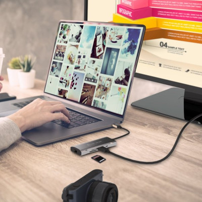 Порт-репликатор J5create Dock-Station USB-C 10Gbps, 7-in-1 (хаб/HDMI/PD/картридер) (JCD393-N) Винница - изображение 3