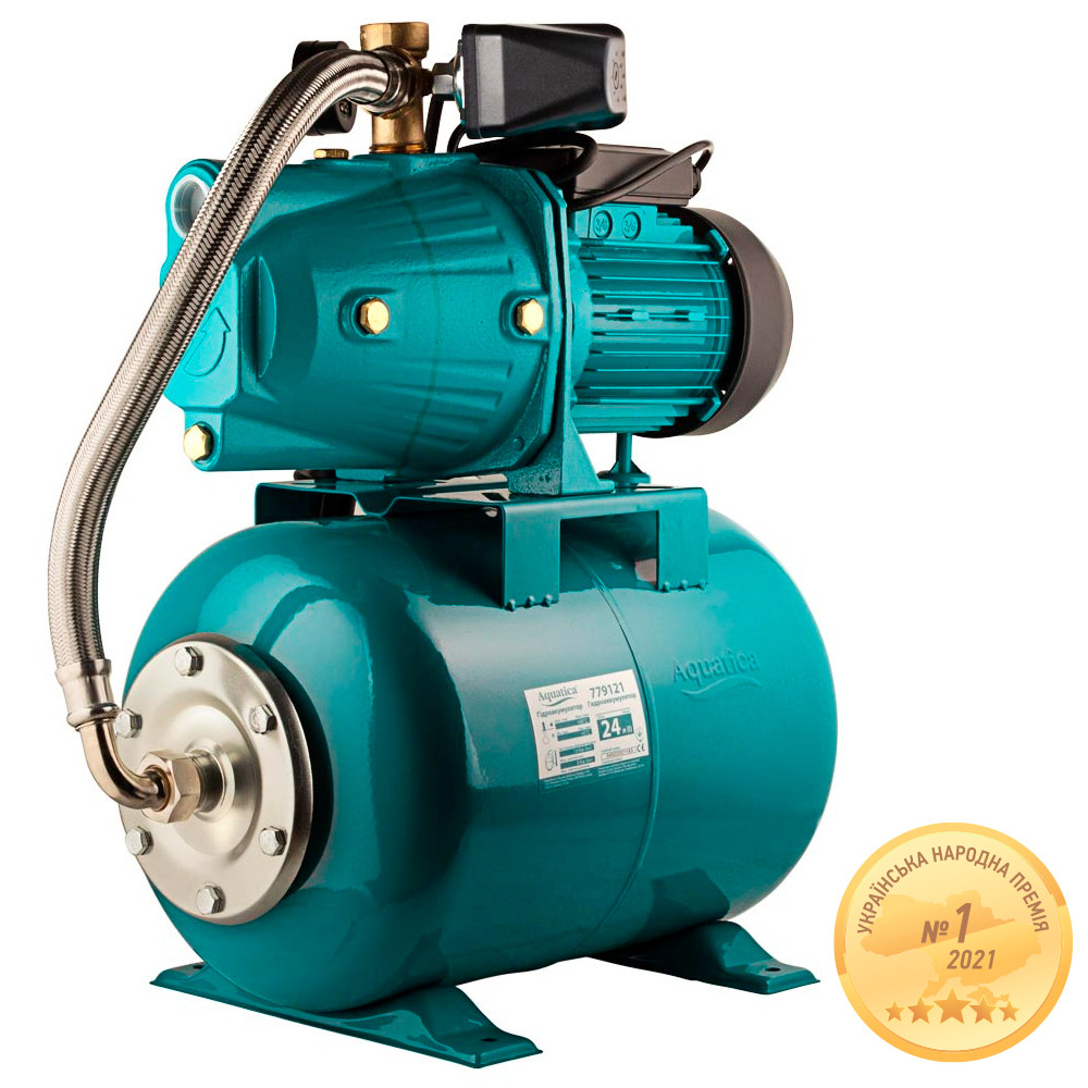 Aquatica Станция 1.1кВт Hmax 55м Qmax 70л/мин (самовсасывающий насос) 24л Украина AQUATICA (775 Коломыя - изображение 1