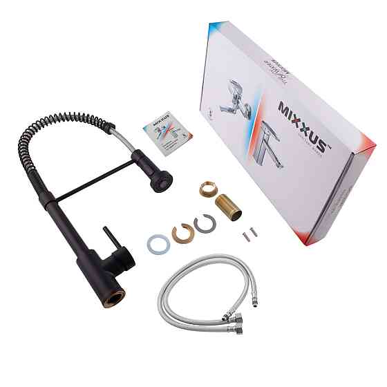 Кухонний змішувач з пружинним виливом Mixxus Premium SPRING 017 BLACK (MI6951) Харків