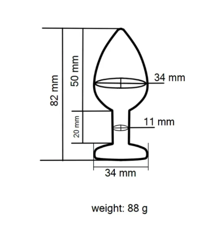 Анальна пробка із кристалом EGZO - Rose Gold Round Plug Rose size M Sex Aura Київ