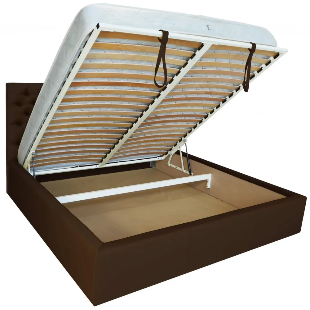 Кровать Двуспальная Cambridge VIP 160 х 200 см Fly 2231 A1 С дополнительной металлической цельносварной рамой Темно-коричневый Киев - изображение 4