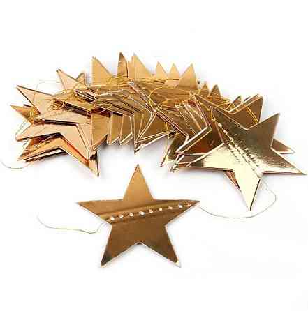 Гирлянда Звездочки на нити для праздника 4 м на 7 см золотистый Киев
