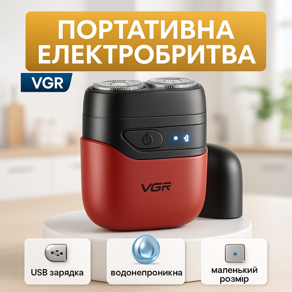 Професійна бритва для чоловіків VGR V-345, Бездротова електрична бритва для гоління BZ-28 Львів - фото 15