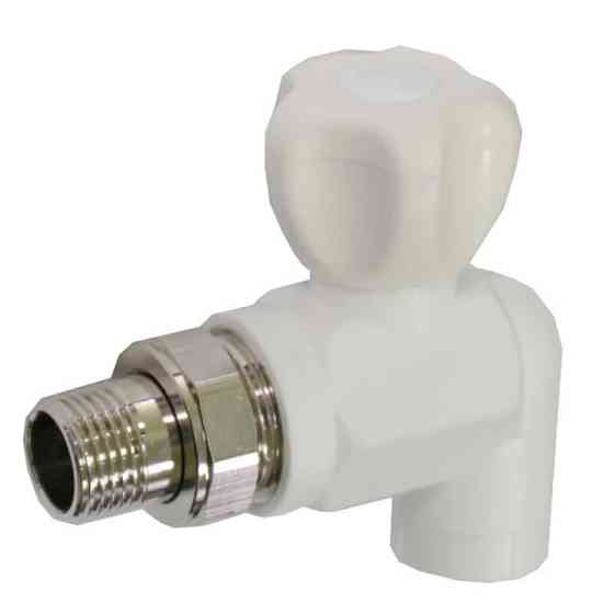 PPR Кран для радиатора с накидной гайкой 25х3/4'' угловой шаровый Харьков