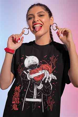 Футболка з аніме принтом Тоуген Анкі Ікхіносе Схікі оверсайз (S/M/L) Чорний AnimeJ0387 Дніпро