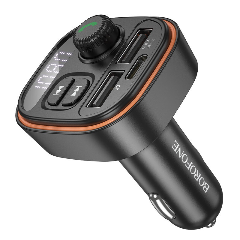 АЗП з FM-модулятором BOROFONE BC59 Heroic car BT FM transmitter Black Одеса - фото 3