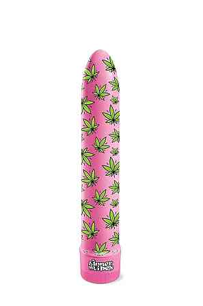 Вибратор нереалистичный с принтом Stoner Vibes Global Novelties, розовый, 20.3 х 3.8 см Sex Aura Киев