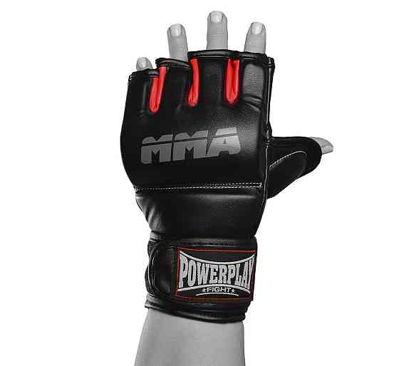 Рукавиці для MMA PowerPlay 3053 Чорно-Червоні L/XL Каменское