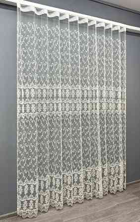 Тюль VR-Textil 1854т Фатин с вышивкой Корд Молочный 300х270 см (40-208) Киев