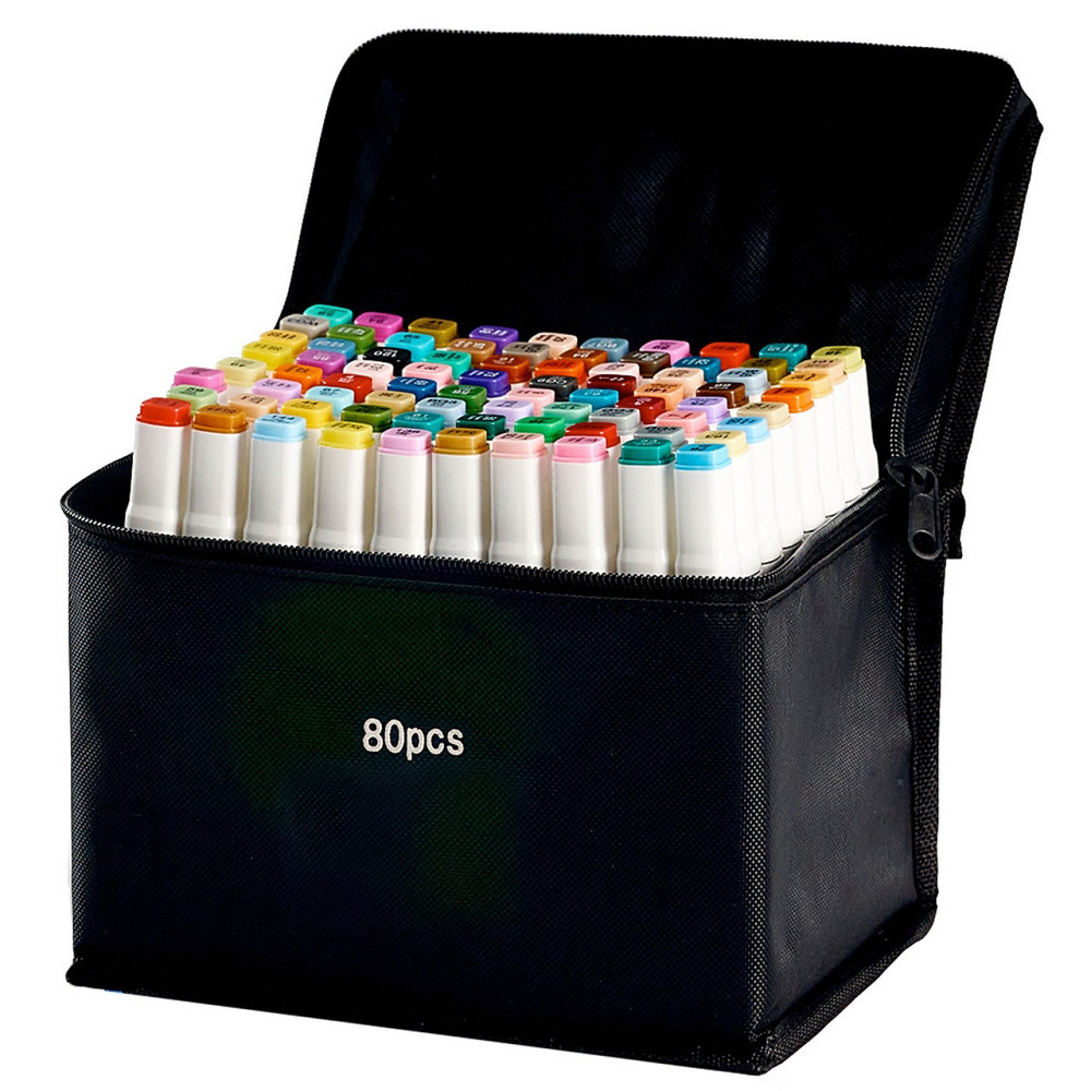 Маркери Touch Smooth набір 80 шт двосторонні спиртові для скетчінгу з підставкою для маркерів, зеленою Кам'янець-Подільський - фото 3