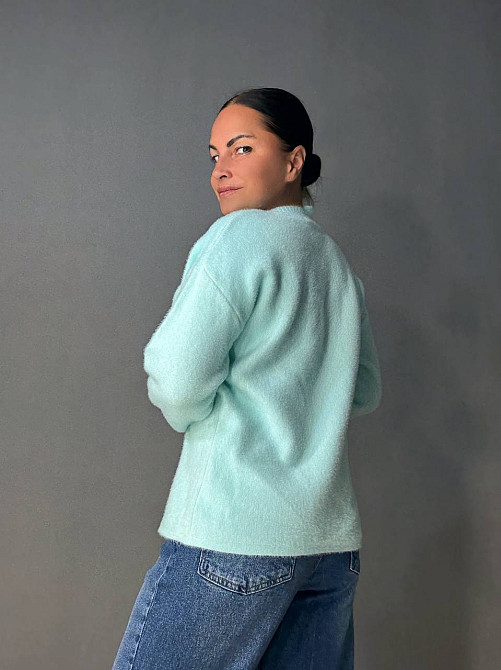 Светр жіночий Fancy Matinee 5977 ангора базовий, м’ятний, one size Київ - фото 3