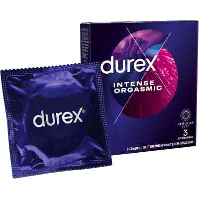 Презервативы Durex Intense Orgasmic рельефные со стимул. гелем-смазкой 3 шт. (5052197056068) Винница