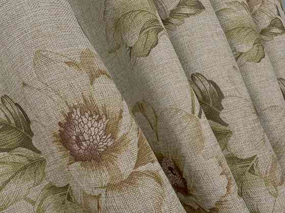 Комплект штор VR-Textil Льон Прованс 150х270 2шт і Тюль 400х270 2080ш-1267т Коричневий з білим 71-205/3 Київ