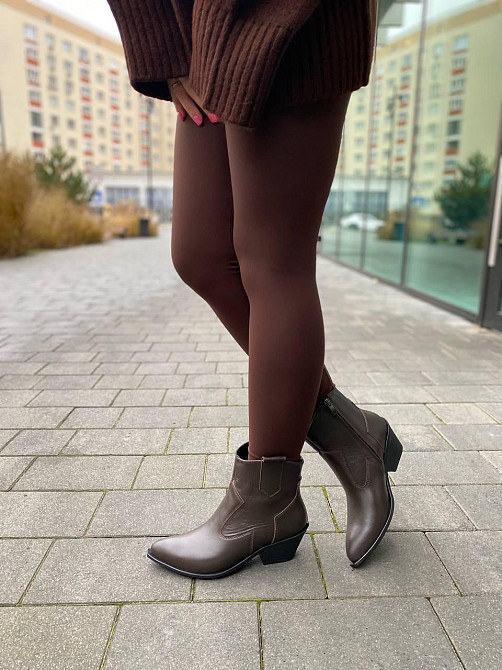 Edan Instruments Черевики жіночі демісезонні з натуральної шкіри, на підборах утеплені р. 36-40 Коломия - фото 5