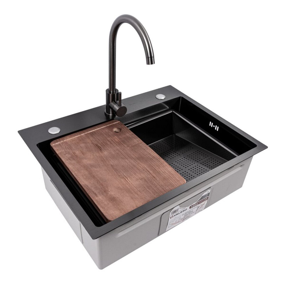 CM 64*50B Кухонна мийка PVD чорна (Work station) Valeso Handmade Коломыя - изображение 2