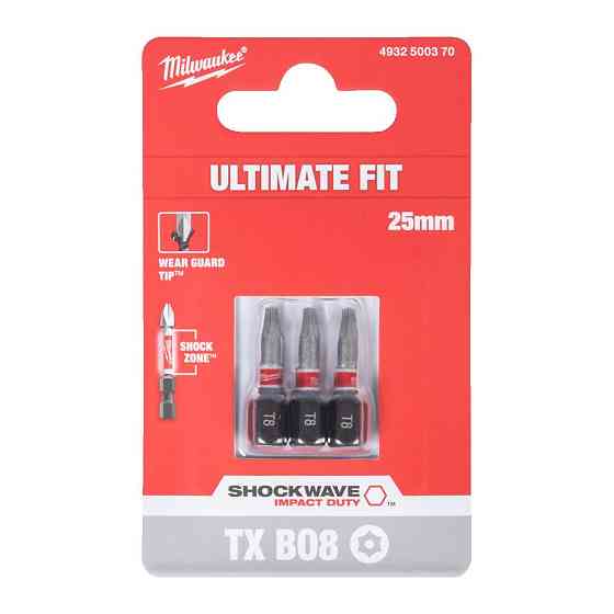 Біта SHOCKWAVE MILWAUKEE, TX BO8, 25мм, (3шт) Одеса