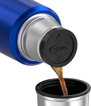 Термос для напоїв з чашкою 470 мл Thermos "King Flask" Metalic Blue (170016) Нержавіюча сталь Нововолинськ