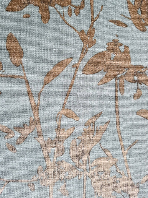 Ообои вінілові на флізелін Decoprint Moments MO22874 листя гілки золоті на блакитному тлі Київ - фото 2