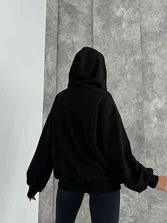 Женская стильная оверсайз худи с капюшоном на молнии петля пенье + турецкая рибана Одесса